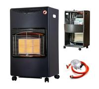 Portable Gas Heater - 4.2kw Freestanding Butane Gas Fire Cabinet With Wheels, Piezoelectric Ignition, Regulator, Hose and 3 Power Settings (1400w/2750w/4200w) - Calor Gas Heater For Indoor Use