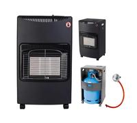 Portable Gas Heater with Infrared Ceramic Burner 4200W, 3 Power Settings 1500W 2750W 4200W, Oxygen Depletion Sensor, Flame Failure Protection, Tip-Over Switch, Foldable Base - Black