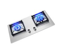 Portable Gas Stove,2 Burner Stainless Steel Cooktop,Square Stove Frame Pure Copper Fire Cover,LPG/NG Dual-purpose 5.2KW,for Home Outdoor Cooking(NG)