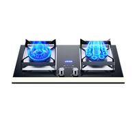 Portable Gas Stove 2 Burners 5.2KW, 180 Minutes Timer (Two-Sided Independent), Accidental Flameout Protection Device, For Home Kitchen Camping Garden Dining(LPG)
