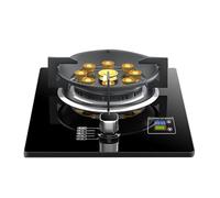 Portable Gas Stove, 5.2KW 9 Cavity Timed High Fire, Tempered Glass Cast Iron Pot Holder, With Flameout Protection Freestanding Stove Camping Outdoor(NG)