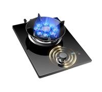Portable Gas Stove,5.2KW Nine-cavity High-fire Timer,kitchen Counter Top Stove,Tempered Glass Cast Iron Pot Rack,with Flameout Protection,for Home Kitchen(NG)