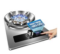 Portable Gas Stove, 7.2KW 9 Cavities Timing High Flame, Silver Tempered Glass Cast Iron Pot Stand, Independent Stove Camping Outdoors, 43×32×15cm (Size : LPG)