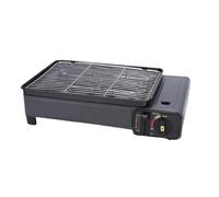 Portable Gas Stove Burner - Stainless Steel Compact Camping Stove - With Barbecue Grill Plate, Drip Tray, Tongs and Carrying Case for Outdoor BBQ, Picnics or Travel Cooking