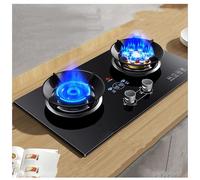 Portable Gas Stove with 2 Burners for Camping and Home Use, Compatible with LPG/NG, Desktop or Embedded Installation