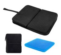 Portable Gel Seat Cushion, Foldable Travel Cushion,Gel Grid Design Foldable Seat Cushion for Airplane Seats Camping Bleachers Flights Commute Office Chair Car Wheelchair, Relief Sciatica Coccyx Pain
