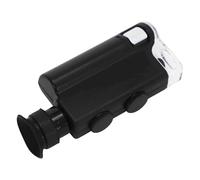 Portable Gemological Microscope with 200x-240x Optical Zoom, Built-In UV Light for Jewellery Inspection and Gemstone Appraisal, Compact ABS Construction in Black