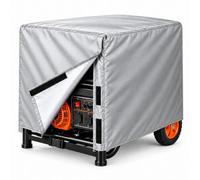 Portable Generator Cover for SIP MEDUSA ISG3303, 420D Oxford Fabric with Silver Inner Lining, Side Access Flap and Buckle Strap for Outdoor Storage,B Grey