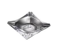 Portable Glass Ashtray Square Transparent for Living Room Room Office Desktop Coffee Table Ornaments Outdoor(Clear)