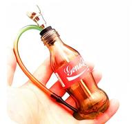 Portable Glass Bong Bongo Water Pipe, Mini Bong Hookah Shisha Set Smoking Pipe Dab Rig Glass Bongs Oil Pipe, Colourful Bottle 12cm (RedBottle)