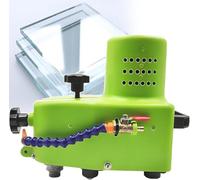 Portable Glass Edge Polishing Machine, 800W with Diamond Wheel & Polishing Wheel, Straight Round Bevelled Glass Edging, Adjustable Speed 1-3M/Min