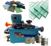 Portable Glass Edger Polishing Machine with Diamond & Polishing Wheels for Straight Round Bevel Edge on Glass Marble Stone Tile