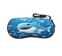 Portable Glasses Case For Women & Men, Cute Blue Fish Eyeglasses Bag Soft Glasses Bag, Scratch-Resistant Eyewear Travel Bag For Sunglasses, Lightweight Eyeglasses Holder Carrier For Running Hiking