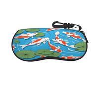 Portable Glasses Case For Women & Men, Japanese Fish Eyeglasses Bag Soft Glasses Bag, Scratch-Resistant Eyewear Travel Bag For Sunglasses, Lightweight Eyeglasses Holder Carrier For Running Hiking