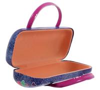 Portable Glasses Case PU Leather Hard Shell Eyeglasses Storage Box with Double Handle Universal Glasses Holder for Travel and Daily Use