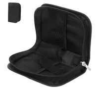 Portable Glucoses Meter Case - Diabetics Travel Bag for Bloods Sugar Monitor, Insulins Pens, and Supplies - Black Pu Leather Organizer with Mesh Pockets and Elastic Straps for Home and Travel Use