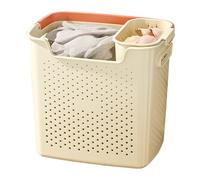 Portable Gray Laundry Basket with Handles, Small Clothes Hamper for Organized Storage, Versatile Plastic Basket for Sorting Laundry by Category