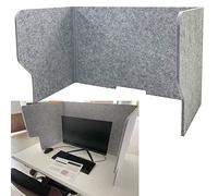 Portable Gray Polyester Acoustic Partition - Foldable Sound Absorption Divider for Privacy Protection in Offices and Studios Ideal for Noise Control and Workspace Optimization