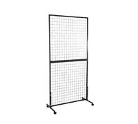 Portable Grid Mesh Wall Display Rack with Wheels for Craft Shows and Retail Spaces