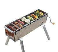 portable grill， Barbecue Portable BBQ Stainless Steel Folding Camping Grill Tabletop for Cooking Small