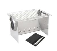 Portable Grill - Stainless Steel Kitchen Equipment 20x15x13.5cm | Folding Type Charcoal Stove for Camping Cooking Campfire Patio BBQ Yard Picnic Beach Backpacking