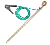 Portable Ground Rod with 10ft 12AWG UL Listed Grounding Wire with Crocodile Clip,Great for Electric Fences,Antennas,Generator