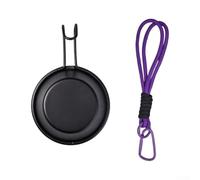 Portable Groundbait Bowl Stainless Steel - Lightweight Fishing Bait Container with Carry Rope - Easy Clean Mix Cup for Travel 11.5cm Height(Black Purple)