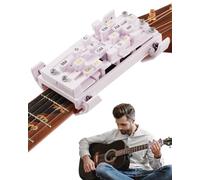 Portable Guitar Chord Presser, Guitar Chord Helper And Trainer for Acoustic Guitar, Guitar Learning Tools for Beginners and Arthritis Player, Develop Confidence Quickly， white with clip