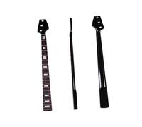 Portable Guitar Neck Semi Finished Maple Electric Guitar Bass Neck Four String Black Gloss Finish