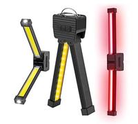 Portable Gym Lamp, Posing Lamp Magnetic LED Flashlight, 7th Gear Dimming & 180 Degree with Hanging Hook, Handheld USB Rechargeable Power Bank Camping Light (Black)