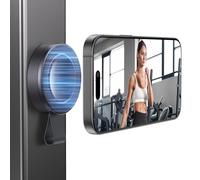 Portable Gym Magnetic Phone Holder - MiiKARE Innovative [Double Grip]| Stable Magnet&Suction Phone Mount| Ultra Strong Vacuum Magnetic Phone Stand for Fitness,Shower,Kitchen,Shower,Mirror, Golf|Black