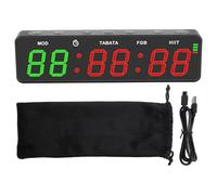Portable Gym Timer Clock, Built-in Magnet Workout Interval Fitness Digital Timer, Gym Timer with Stopwatch and Rechargeable Battery for Home Garage Boxing