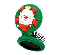 Portable Hair Brush | Santa Pattern Hair Comb,Travel Brush Hair Styling Tool, Wet and Dry Hair Round Compact Massage Comb for Purse Pocket
