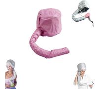 Portable Hair Dryer Bonnet, Adjustable Soft Hooded Cap with Diffuser Attachment for Deep Conditioning, Fast Drying & Styling for Women at Home or Travel (Silver/Pink/Black)