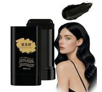 Portable Hair Root Touch Up Stick with Comb, Instant Grey Coverage for Dark Hair, Waterproof & Sweat-Resistant Temporary Hairline Concealer (Black)