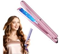 Portable Hair straighteners for Women, 2 in 1 Travel Straightener and Curler, Ultra-Fast 10 Second Heat Up, Digital Control with 5 Settings from 150-230°C, Hair Styling appliances (Rose Gold)
