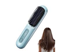 Portable Hair Straightening - .5x3cm Comb - 370g Cordless USB Rechargeable with Fast Heating | Heated Styling Comb,Short | 3-Temperature Ionic Straightener | Travel & Daily Use Hair Straighten