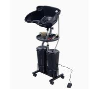 Portable Hair Washing Basin with Electric Pump, Height Adjustable Salon Basin, with 2pcs 10L Removable Buckets & Drain Hoses, for Barber Shop Elderly/Pregnant Woman