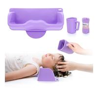 Portable Hair Washing Station for Kids Counter | Shampoo Buddy Tray with Neck Support for Sink at Home | HairWash Tub with wash Cup and Basin for Teens, Bedridden, Disabled, Injured - Purple