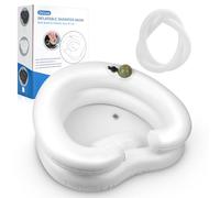 Portable Hair Washing Station- Hair Washing Basin for Bedridden, Inflatable Shampoo Bowl Newly Upgraded No Need for Pump,The Perfect for Locs Detox(Heart Shape-White)