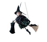 Portable Halloween Broom Storage Bag and Witch Hat Set Flannel Party Decoration Supplies Halloween Property Set User Friendly Witch Hat