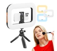 Portable Halo Lamp - Compact Phone Glow, Adjustable Bright Ring, Handheld Video Torch | Ultra Soft Tone Lighting System, Battery Powered Clip Design Mobile Blogging Portrait Travel Sessi