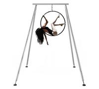 Portable Hammock Stand Heavy-Duty Steel A-Frame for Aerial Yoga Swing Acrobatic Dance Fitness with Exercise Ring Suspension Kit