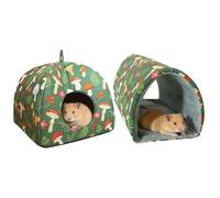 Portable Hamster Bed, Soft Warm Comfortable Cage, 6 Inch Small Animal Sleeping Cave Nest, Plush Fabric Pet House with Interior, Washable Nest for Bunnies Ferrets Chinchillas Rabbits