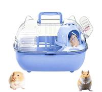 Portable Hamster Cage - 11" Ear Shape Small Animal Habitat with Exercise House Wheel, Hideout & Water Platform, hedgehog bearded habitat, habitat, mice rats travel lizard cage, accessories,