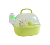 Portable Hamster Cage - 8 Inch Clear PP Travel & Out Case | Breathable Small Animal Carrier with Water Bottle, Safe Bag for Gerbils, Mice, C