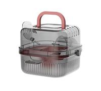 Portable Hamster Cage - Double Layer Travel Carrier Large Acrylic Villa for Small Pets with Running Wheel | Feeding, Drinking, Play Areas, Hand Held Design for Hamster, Gerbil, Mouse, , Chinc