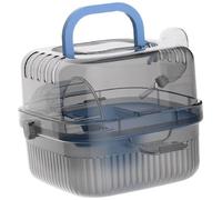 Portable Hamster Cage with Accessories for Travel and Daily Use, Small Animal Carrier Made of PP, Compact Design for Urban Homes and Pet Owners (Blue, 7.87 × 7.87 × 7.09 in)