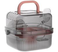 Portable Hamster Cage with Accessories for Travel and Daily Use, Small Animal Carrier Made of PP, Compact Design for Urban Homes and Pet Owners (Pink, 7.87 × 7.87 × 7.09 in)