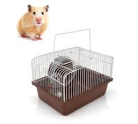 Portable Hamster Cage with Running Wheel, Water Bottle & Food Bowl | Small Pets Habitat Golden Bear Cage, Portable Carry Handle Cage for Golden Bear, Guinea Pig, 23 x 17 x 16cm